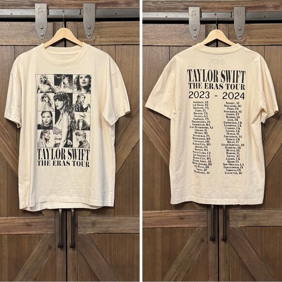 NEW The Eras Tour Through Vancouver Beige Short Sleeve T-Shirt 2XL Taylor Swift - Picture 2 of 6
